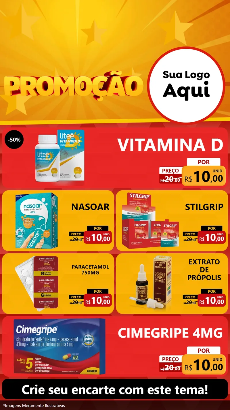 Modelo de TV para TV Vertical com o tema Promoção para Farmácia