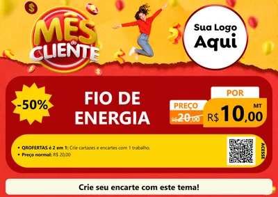 Modelo de Cartaz para Cartaz A4 Horizontal com o tema Mês do Cliente para Materiais Elétricos