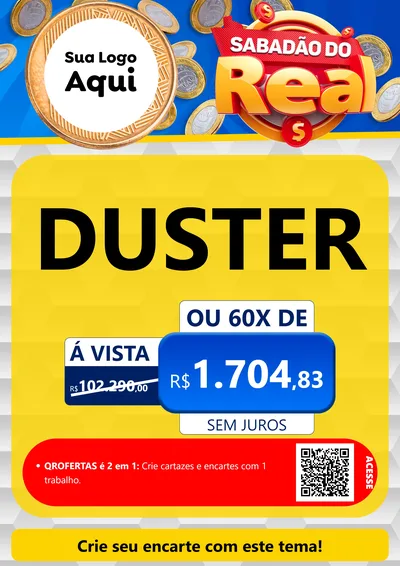 Modelo de Cartaz para Cartaz A4 Vertical com o tema Sabadão do Real para Concessionaria de Carros