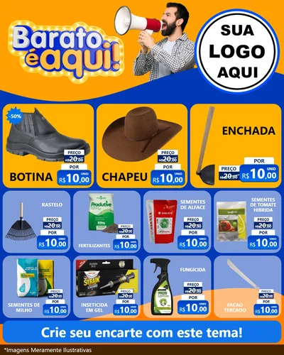 Modelo de Rede Social para Feed Instagram com o tema Barato é aqui para Agropecuária