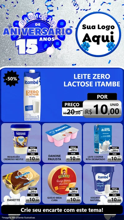 Modelo de Rede Social para Stories com o tema Promoção de Aniversário - 15 Anos para Frios e Laticínios