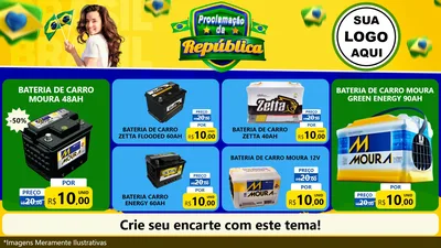 Modelo de TV para TV Horizontal com o tema Proclamação da República para Baterias Elétricas