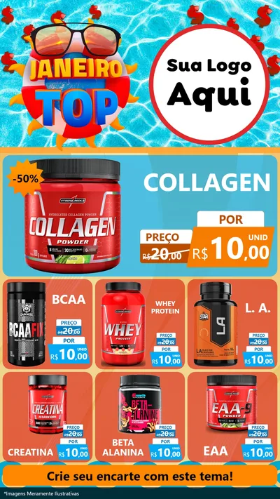 Modelo de Rede Social para Stories com o tema Janeiro Top para Suplementos alimentares