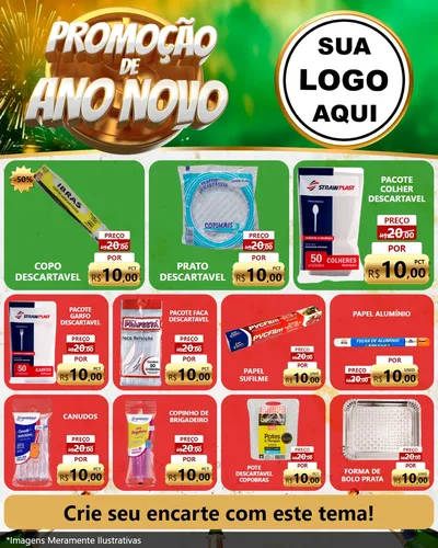Modelo de Rede Social para Feed Instagram com o tema Promoção de Ano Novo para Embalagens
