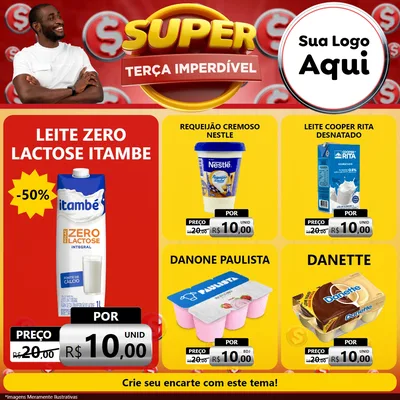 Modelo de Rede Social para Feed Facebook com o tema Super Terça Imperdível para Frios e Laticínios