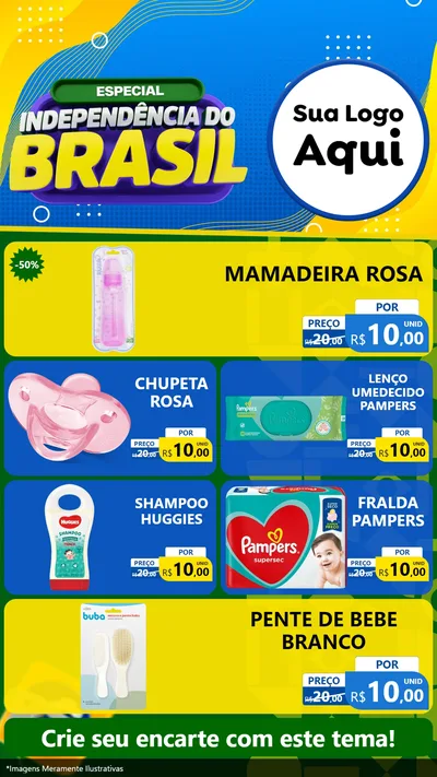 Modelo de TV para TV Vertical com o tema Especial Independência do Brasil para Bebês