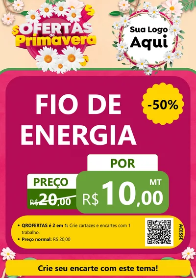 Modelo de Cartaz para Cartaz A4 Vertical com o tema Ofertas de Primavera para Materiais Elétricos