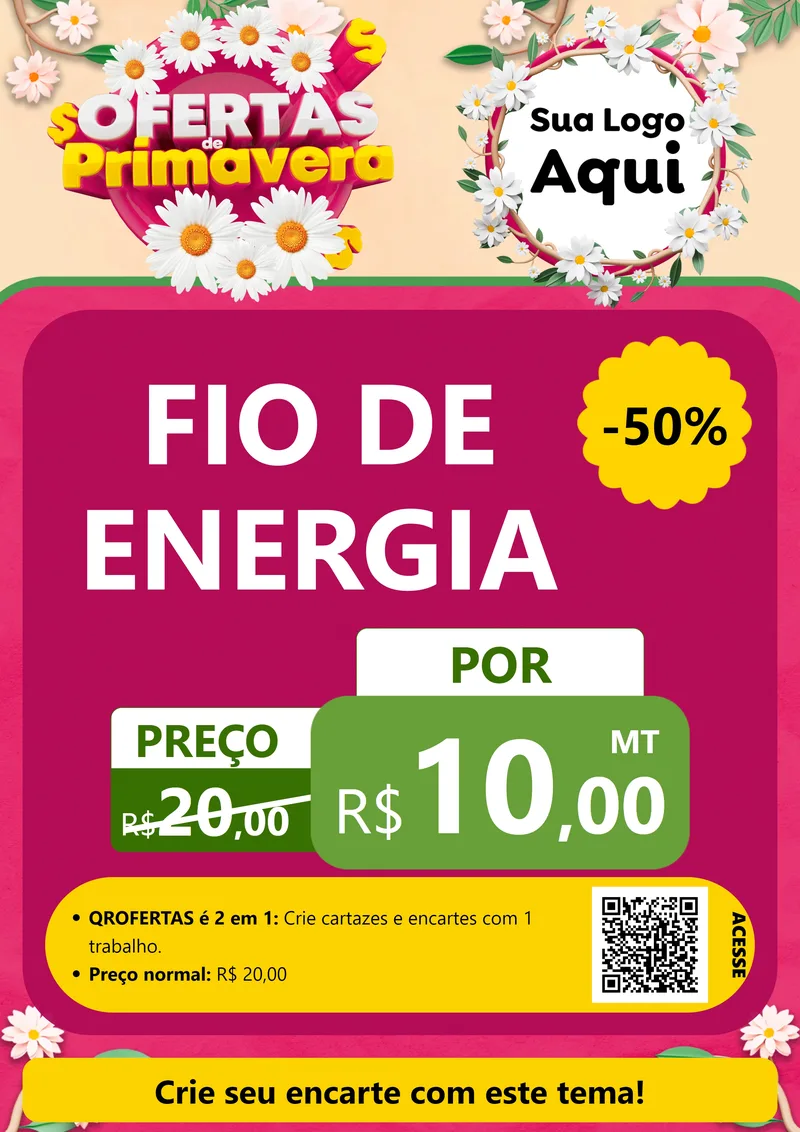 Modelo de Cartaz para Cartaz A4 Vertical com o tema Ofertas de Primavera para Materiais Elétricos