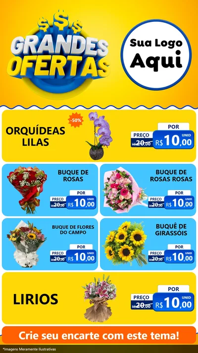 Modelo de TV para TV Vertical com o tema Grandes Ofertas para Floricultura e jardim