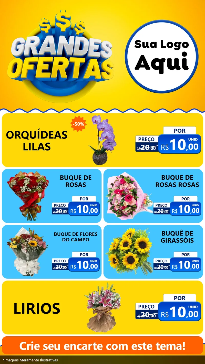 Modelo de TV para TV Vertical com o tema Grandes Ofertas para Floricultura e jardim