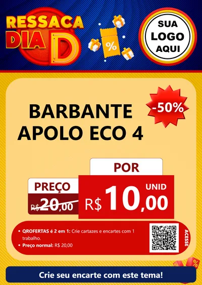 Modelo de Cartaz para Cartaz A4 Vertical com o tema Ressaca Dia D para Armarinho e Aviamentos
