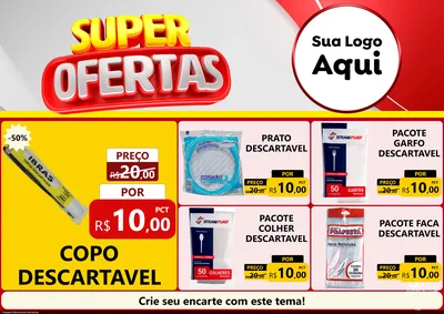 Modelo de Encarte para Encarte A4 Horizontal com o tema Super Ofertas para Embalagens