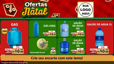 Modelo de TV para TV Horizontal com o tema Ofertas de Natal para Água e gás