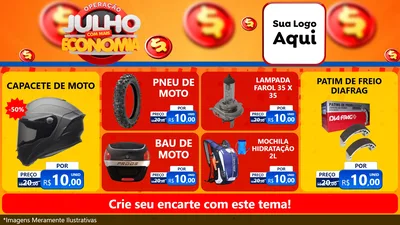Modelo de TV para TV Horizontal com o tema Operação Julho Com Mais Economia para Moto peças