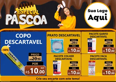 Modelo de Encarte para Encarte A4 Horizontal com o tema Especial Páscoa para Embalagens