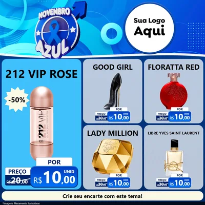 Modelo de Rede Social para Feed Facebook com o tema Novembro Azul para Perfumes