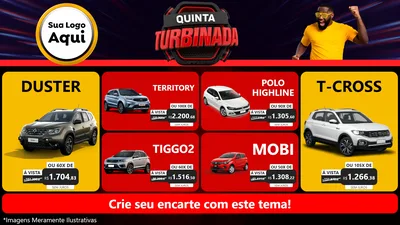 Modelo de TV para TV Horizontal com o tema Quinta Turbinada para Concessionaria de Carros