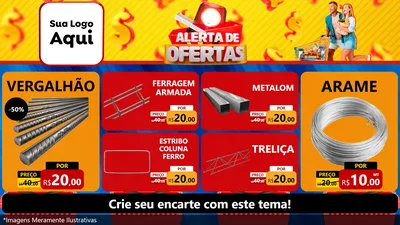 Modelo de TV para TV Horizontal com o tema Alerta de Ofertas para Ferragens