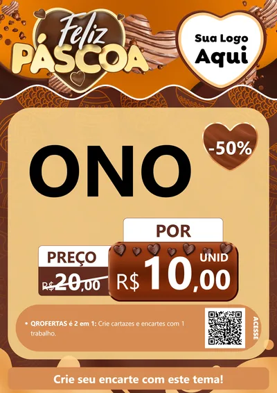 Modelo de Cartaz para Cartaz A4 Vertical com o tema Feliz Páscoa para Óticas