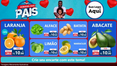Modelo de TV para TV Horizontal com o tema Semana Dos Pais para Hortifrúti