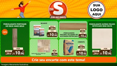 Modelo de TV para TV Horizontal com o tema Dia S - O Dia Mais Barato para Pisos e revestimentos