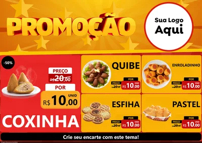 Modelo de Encarte para Encarte A4 Horizontal com o tema Promoção para Salgadaria