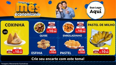 Modelo de TV para TV Horizontal com o tema Comece O Mês Economizando para Salgadaria