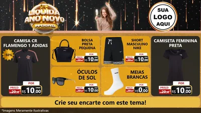 Modelo de TV para TV Horizontal com o tema Liquida Ano Novo Imperdível para Roupas e acessórios