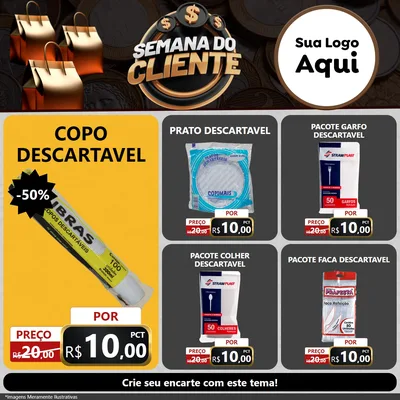 Modelo de Rede Social para Feed Facebook com o tema Semana do Cliente para Embalagens