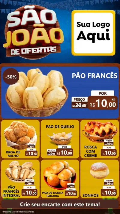 Modelo de Rede Social para Stories com o tema São João Ofertas Imbatíveis! - Junina para Padaria