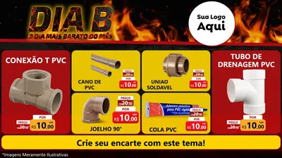 Modelo de TV para TV Horizontal com o tema Dia B para Tubos e conexões