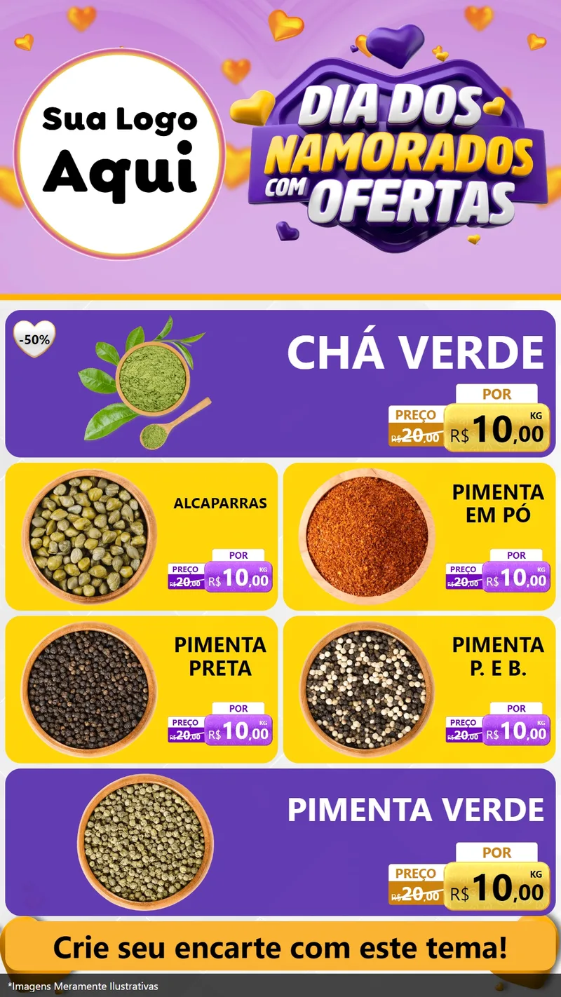 Modelo de TV para TV Vertical com o tema Dia Dos Namorados Com Ofertas para Produtos Naturais