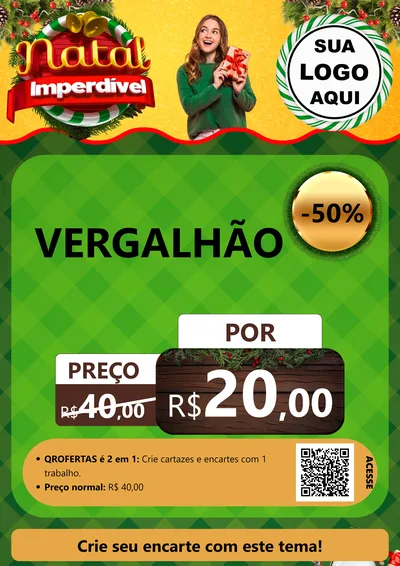 Modelo de Cartaz para Cartaz A4 Vertical com o tema Natal Imperdível para Ferragens