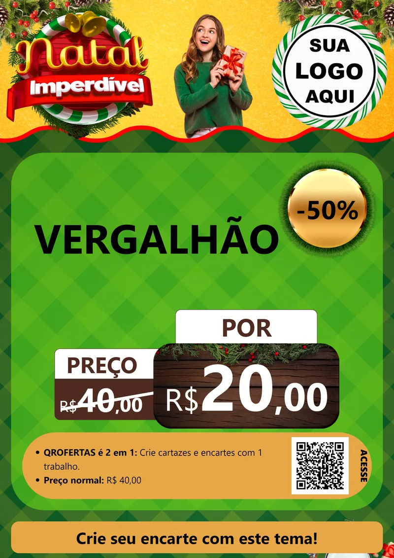 Modelo de Cartaz para Cartaz A4 Vertical com o tema Natal Imperdível para Ferragens