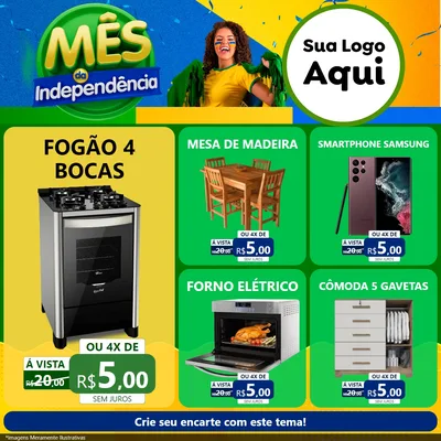 Modelo de Rede Social para Feed Facebook com o tema Mês da Independência para Móveis e Eletro