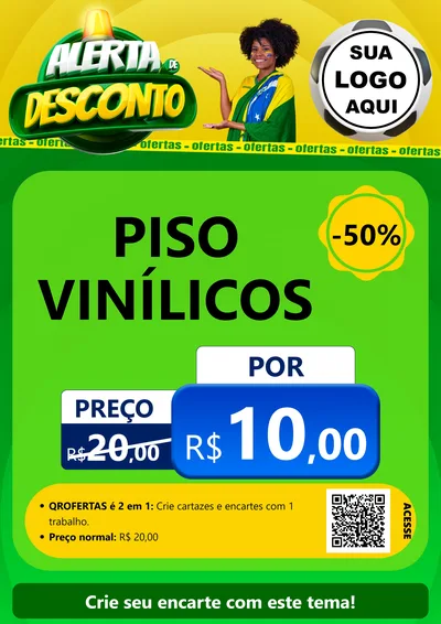 Modelo de Cartaz para Cartaz A4 Vertical com o tema Alerta de Desconto para Material para Construção