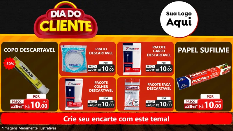 Modelo de TV para TV Horizontal com o tema Dia do Cliente para Embalagens