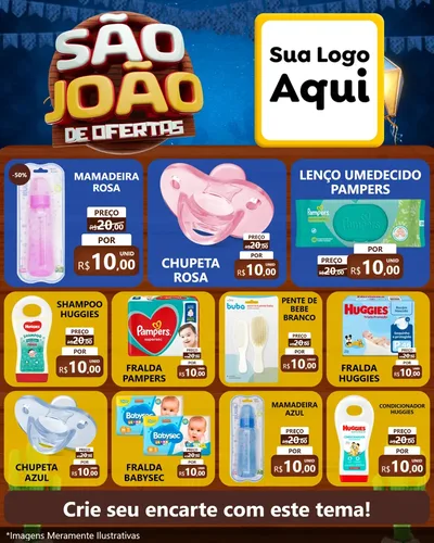 Modelo de Rede Social para Feed Instagram com o tema São João Ofertas Imbatíveis! - Junina para Bebês