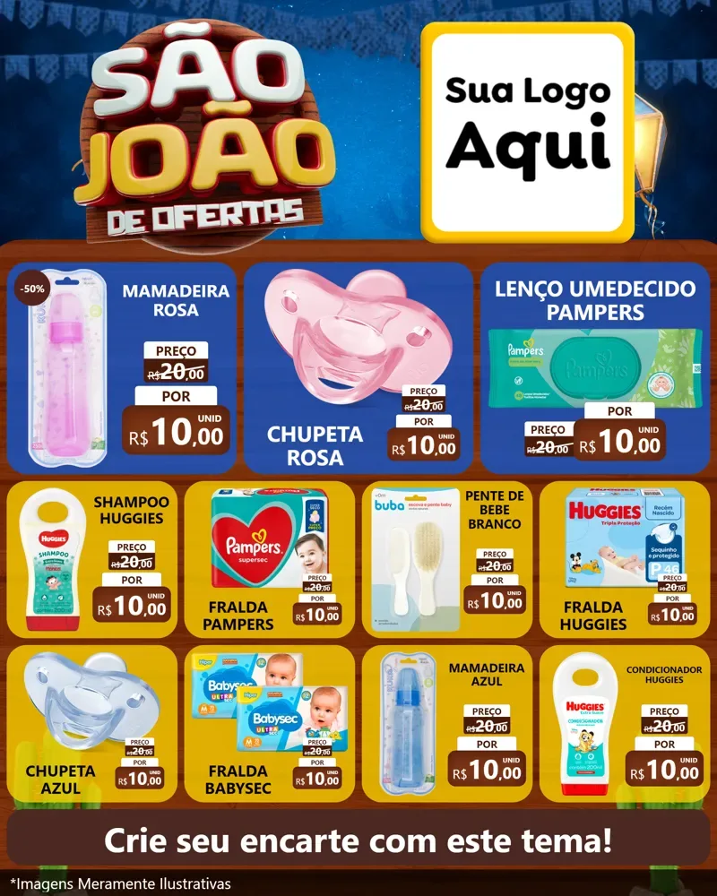 Modelo de Rede Social para Feed Instagram com o tema São João Ofertas Imbatíveis! - Junina para Bebês