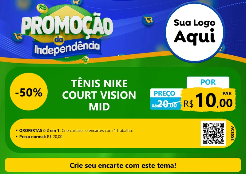 Modelo de Cartaz para Cartaz A4 Horizontal com o tema Promoção da Independência para Calçados