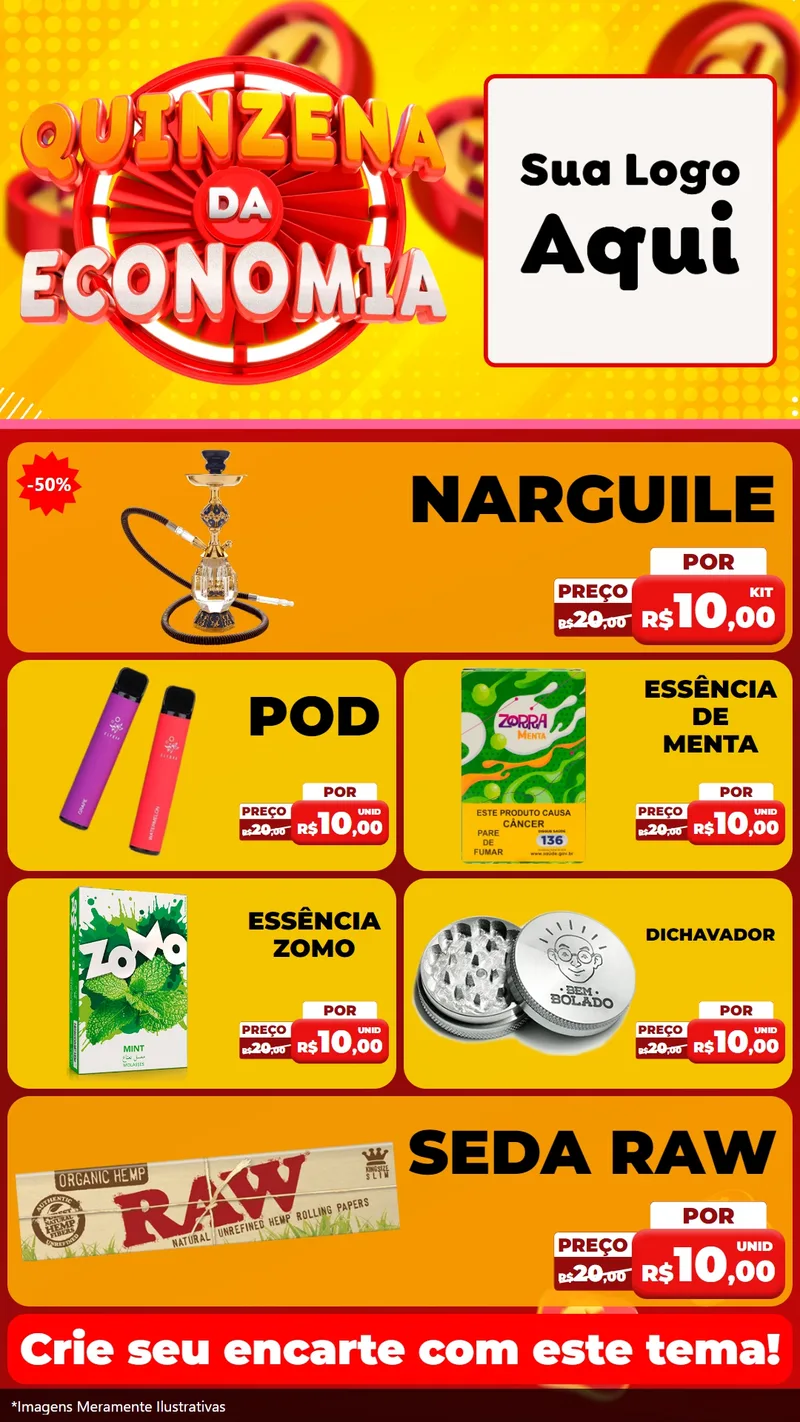 Modelo de TV para TV Vertical com o tema Quinzena Da Economia para Tabacaria