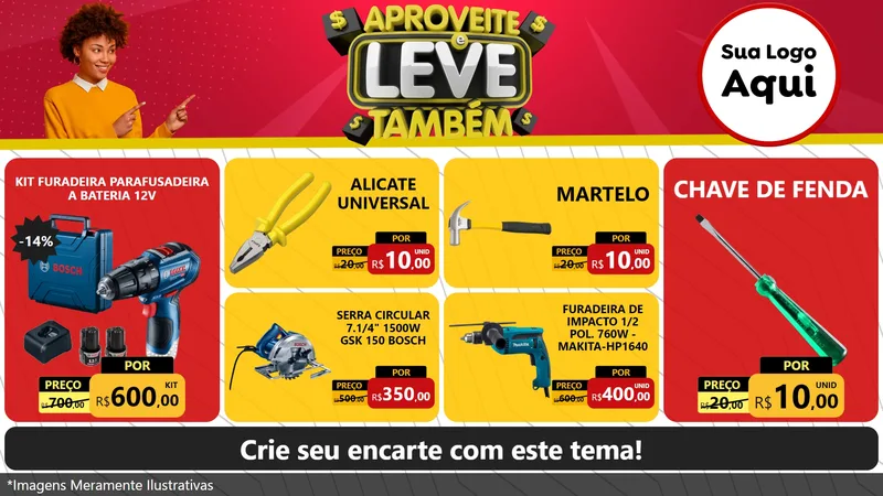 Modelo de TV para TV Horizontal com o tema Aproveite e Leve Também para Maquinas e Ferramentas