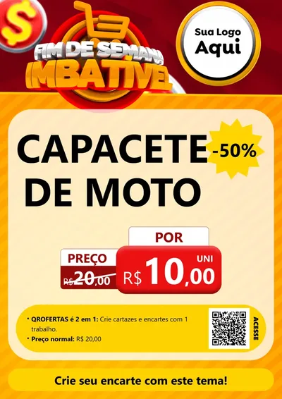 Modelo de Cartaz para Cartaz A4 Vertical com o tema Fim de Semana Imbatível para Moto peças