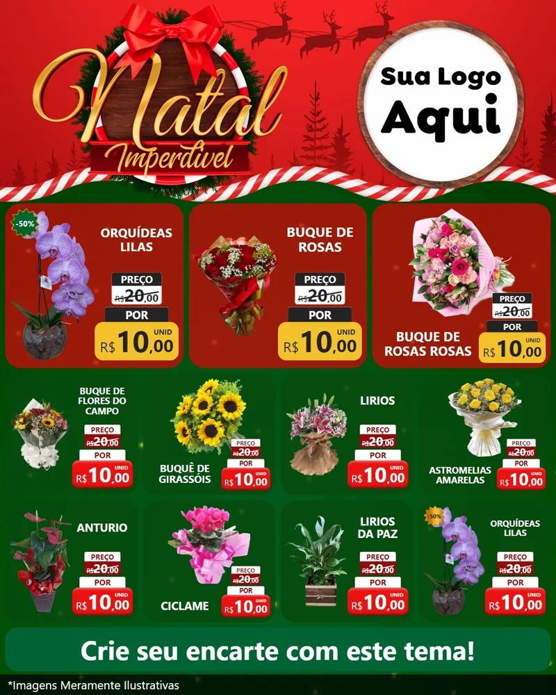 Modelo de Rede Social para Feed Instagram com o tema Natal Imperdível para Floricultura e jardim