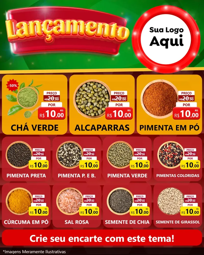 Modelo de Rede Social para Feed Instagram com o tema Lançamento para Produtos Naturais
