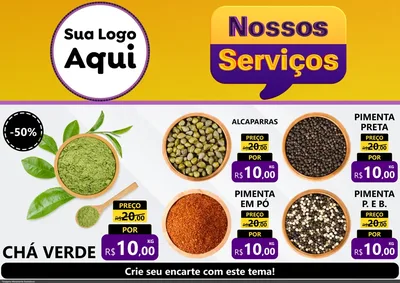 Modelo de Encarte para Encarte A4 Horizontal com o tema Nossos Serviços para Produtos Naturais