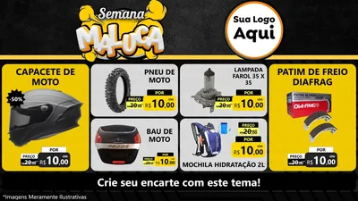 Modelo de TV para TV Horizontal com o tema Semana Maluca para Moto peças