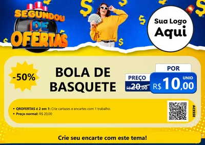 Modelo de Cartaz para Cartaz A4 Horizontal com o tema Segundou de Ofertas para Artigos Esportivos