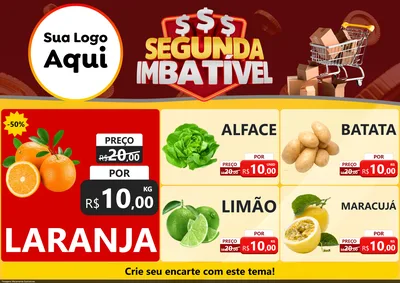 Modelo de Encarte para Encarte A4 Horizontal com o tema Segunda Imbatível para Hortifrúti