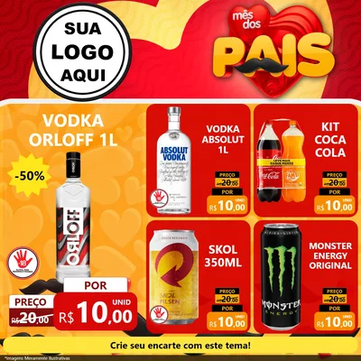 Modelo de Rede Social para Feed Facebook com o tema Mês Dos Pais para Distribuidora de bebidas